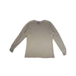 Big Bud long sleeve honeycomb butter yellow 100% cotton t-shirt Mens Sz S